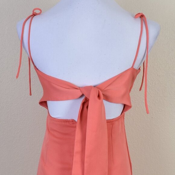 Hello Molly Tie Back Coral Mini Dress - XS - Picture 3 of 10